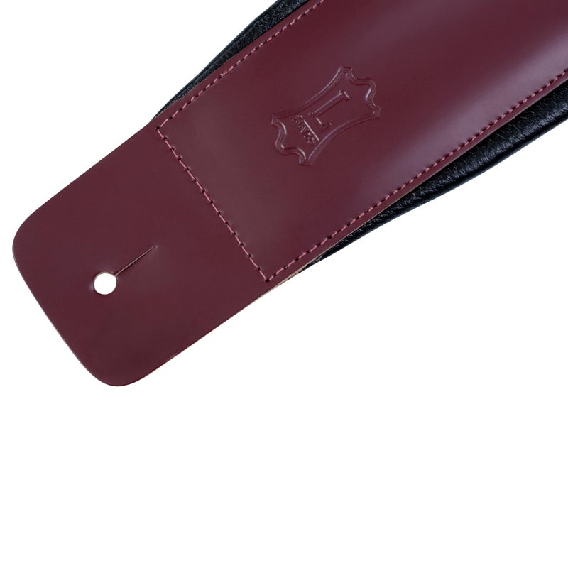 Levy's Leathers 3" Leather Guitar Strap with Foam Padding and Garment Leather Backing; Burgundy (DM1PD-BRG) - Image 4